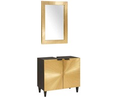 Vonios spintos komplektas 2 vnt. Juoda ir Brass 62 x 33 x 58 cm