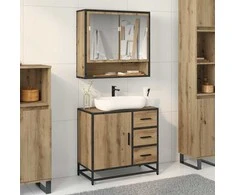 Vonios baldų rinkinys 2 pcs Amatininkų ąžuolas Apdirbta mediena