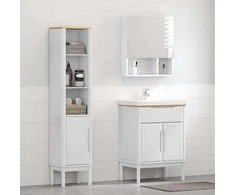Vonios baldų rinkinys FLORO 2 pcs Balta Kietas pušies medis