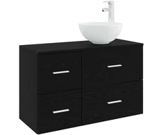 Vonios baldų rinkinys 2 pcs Juodojo ąžuolo Apdirbta mediena