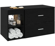 Vonios baldų rinkinys 2 pcs Juodojo ąžuolo Apdirbta mediena