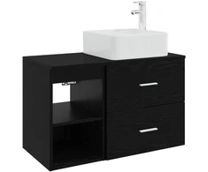 Vonios baldų rinkinys 2 pcs Juodojo ąžuolo Apdirbta mediena