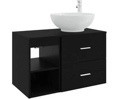 Vonios baldų rinkinys 2 pcs Juodojo ąžuolo Apdirbta mediena