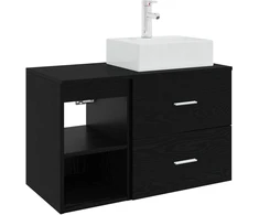 Vonios baldų rinkinys 2 pcs Juodojo ąžuolo Apdirbta mediena