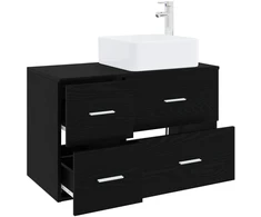 Vonios baldų rinkinys 2 pcs Juodojo ąžuolo Apdirbta mediena