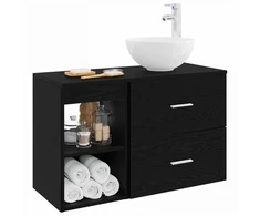Vonios baldų rinkinys 2 pcs Juodojo ąžuolo Apdirbta mediena