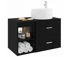 Vonios baldų rinkinys 2 pcs Juodojo ąžuolo Apdirbta mediena