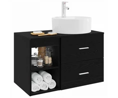 Vonios baldų rinkinys 2 pcs Juodojo ąžuolo Apdirbta mediena