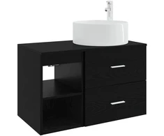 Vonios baldų rinkinys 2 pcs Juodojo ąžuolo Apdirbta mediena