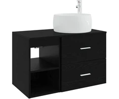 Vonios baldų rinkinys 2 pcs Juodojo ąžuolo Apdirbta mediena