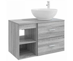Vonios baldų rinkinys 2 pcs Pilka Sonoma Apdirbta mediena