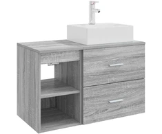 Vonios baldų rinkinys 2 pcs Pilka Sonoma Apdirbta mediena