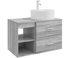 Vonios baldų rinkinys 2 pcs Pilka Sonoma Apdirbta mediena