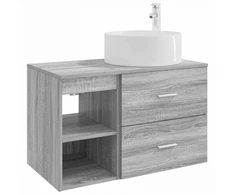 Vonios baldų rinkinys 2 pcs Pilka Sonoma Apdirbta mediena