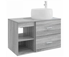 Vonios baldų rinkinys 2 pcs Pilka Sonoma Apdirbta mediena