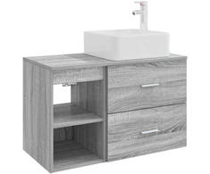 Vonios baldų rinkinys 2 pcs Pilka Sonoma Apdirbta mediena