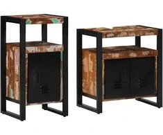 Vonios baldų rinkinys 2 pcs Ruda Kieta atnaujinta mediena