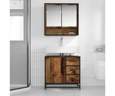 Vonios baldų rinkinys 2 vnt. Senovinis medis 65 x 33 x 60 cm