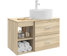 Vonios baldų rinkinys 2 pcs Sonoma ąžuolas Apdirbta mediena