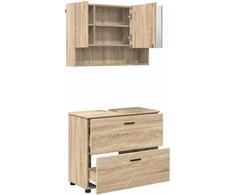Vonios baldų rinkinys su stalčių 2 pcs Sonoma ąžuolas