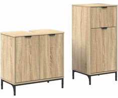 Vonios baldų rinkinys su stalčių 2 pcs Sonoma ąžuolas