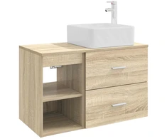 Vonios baldų rinkinys 2 pcs Sonoma ąžuolas Apdirbta mediena