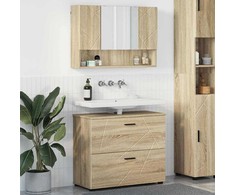 Vonios baldų rinkinys su stalčių 2 pcs Sonoma ąžuolas