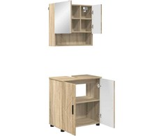 Vonios baldų rinkinys su saugykla 2 pcs Sonoma ąžuolas