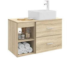 Vonios baldų rinkinys 2 pcs Sonoma ąžuolas Apdirbta mediena