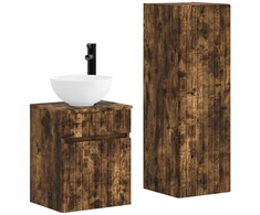 Vonios baldų rinkinys 2 vnt. Dūminio ąžuolo 33 x 34,5 x 100 cm