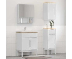 Vonios baldų rinkinys FLORO 3 pcs Balta Kietas pušies medis