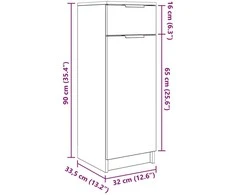 Vonios baldų rinkinys 3 vnt. Senas medis 64,5 x 33,5 x 59 cm