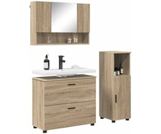 Vonios baldų rinkinys su stalčių 3 pcs Sonoma ąžuolas