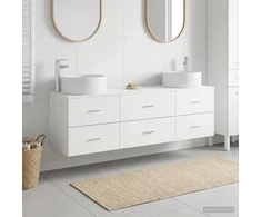Vonios baldų rinkinys 3 vnt. Balta 49,5 x 44,5 x 65,5 cm