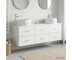 Vonios baldų rinkinys 3 vnt. Balta 49,5 x 44,5 x 66 cm