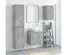 Vonios baldų rinkinys 3 vnt. Betono pilka 33 x 34,5 x 160 cm
