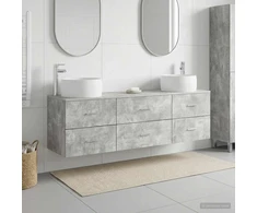 Vonios baldų rinkinys 3 vnt. Betono pilka 49,5 x 44,5 x 66 cm