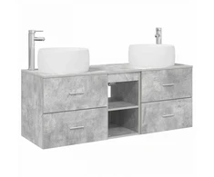 Vonios baldų rinkinys 3 vnt. Betono pilka 49,5 x 44,5 x 66 cm