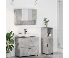 Vonios baldų rinkinys 3 vnt. Betono pilka 76,5 x 35 x 64 cm