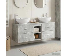 Vonios baldų rinkinys 3 vnt. Betono pilka 49,5 x 44,5 x 65 cm