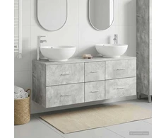 Vonios baldų rinkinys 3 vnt. Betono pilka 49,5 x 44,5 x 65 cm