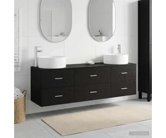 Vonios baldų rinkinys 3 vnt. Juoda 49,5 x 44,5 x 65,5 cm