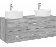 Vonios baldų rinkinys 3 vnt. Pilka Sonoma 129 x 44,5 x 80 cm