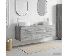 Vonios baldų rinkinys 3 vnt. Pilka Sonoma 49,5 x 44,5 x 65,5 cm