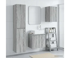 Vonios baldų rinkinys 3 vnt. Pilka Sonoma 33 x 34,5 x 160 cm