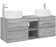 Vonios baldų rinkinys 3 vnt. Pilka Sonoma 49,5 x 44,5 x 65,5 cm