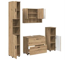 Vonios baldų rinkinys su stalčių 4 pcs Amatininkų ąžuolas