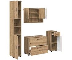 Vonios baldų rinkinys su stalčių 4 pcs Amatininkų ąžuolas