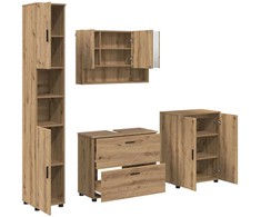 Vonios baldų rinkinys su stalčių 4 pcs Amatininkų ąžuolas