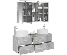 Vonios baldų rinkinys 4 pcs Betono pilka